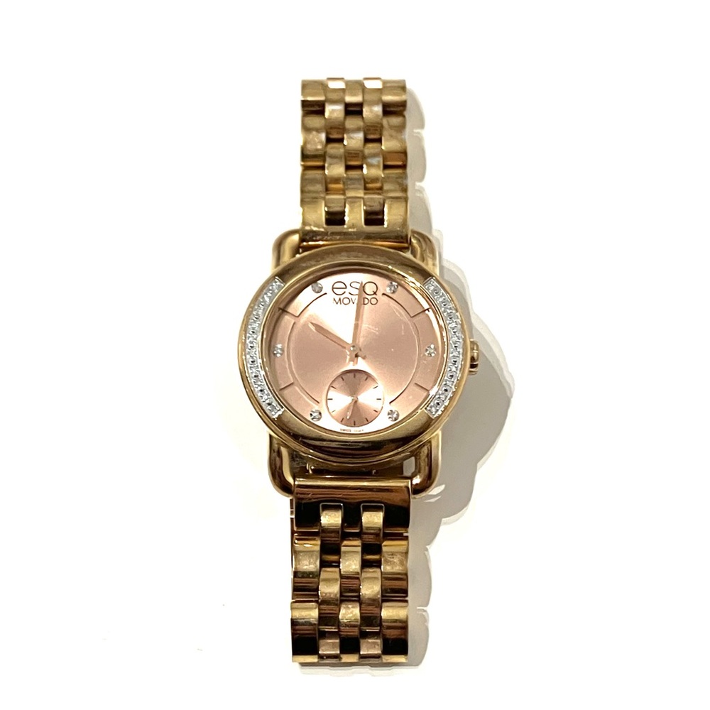 ESQ by Movado Rose Gold Tone Diamond Swiss Quartz Watch